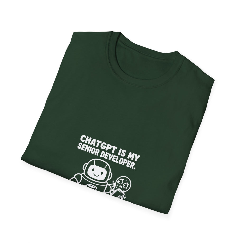 ChatGPT Is My Senior Developer Funny AI T-Shirt