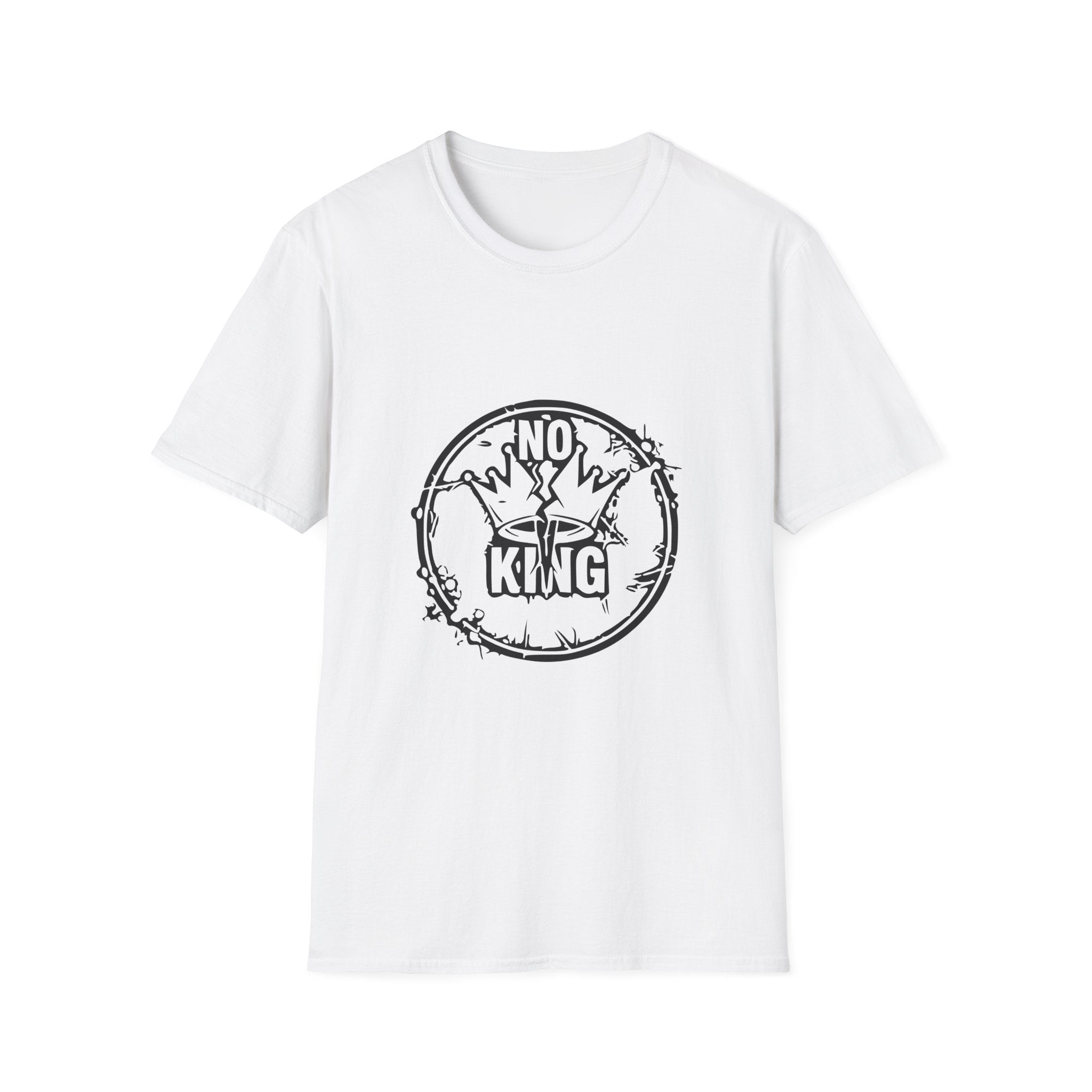 No King Unisex Softstyle T-Shirt, Casual Tee for Self-Expression, Gift for Rebels, Everyday Wear, Political Statement