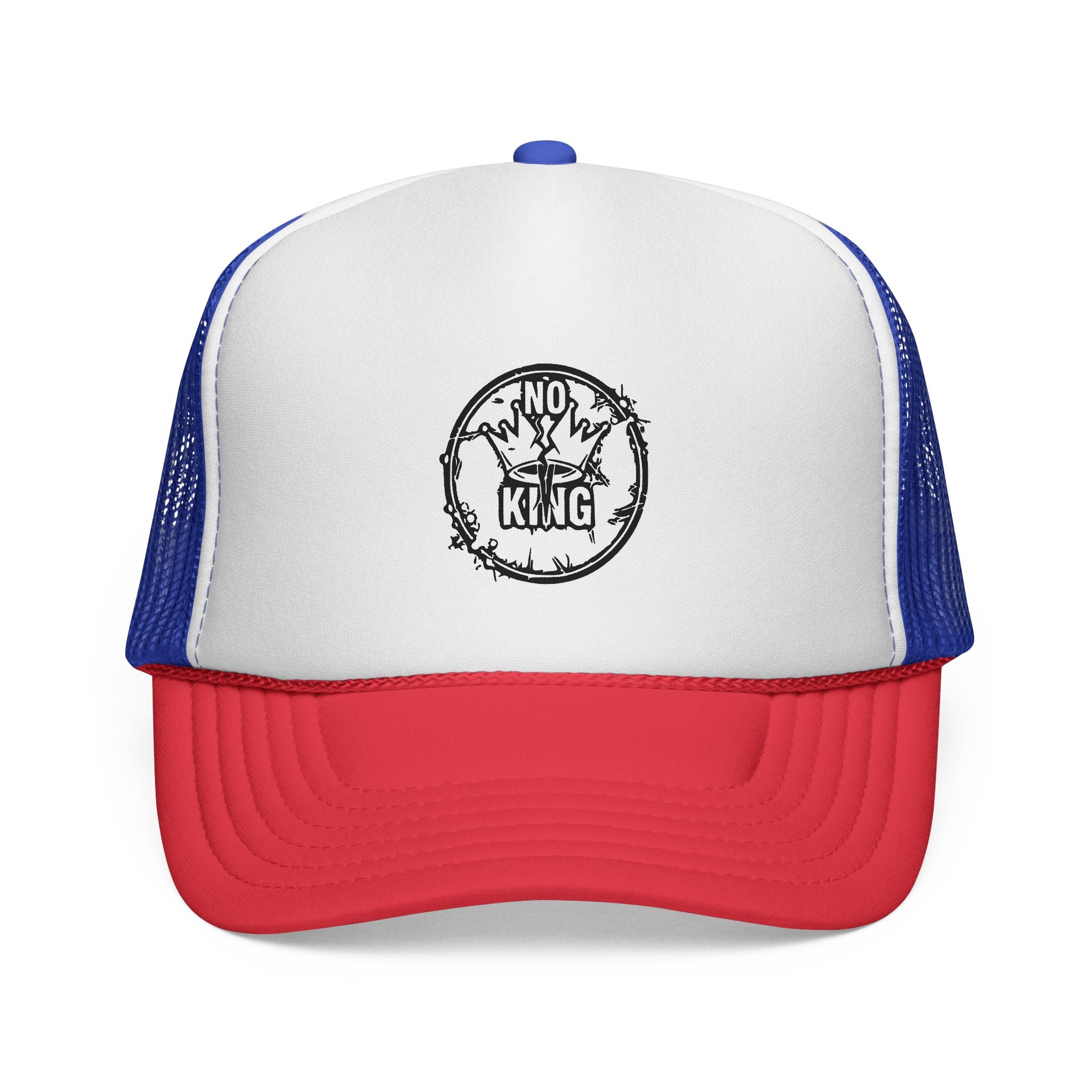 Trucker Cap with 'No King' Design - Casual Headwear for Rebels, Perfect for Festivals, Picnics, & Outdoor Adventures, Unique Gift for [...]