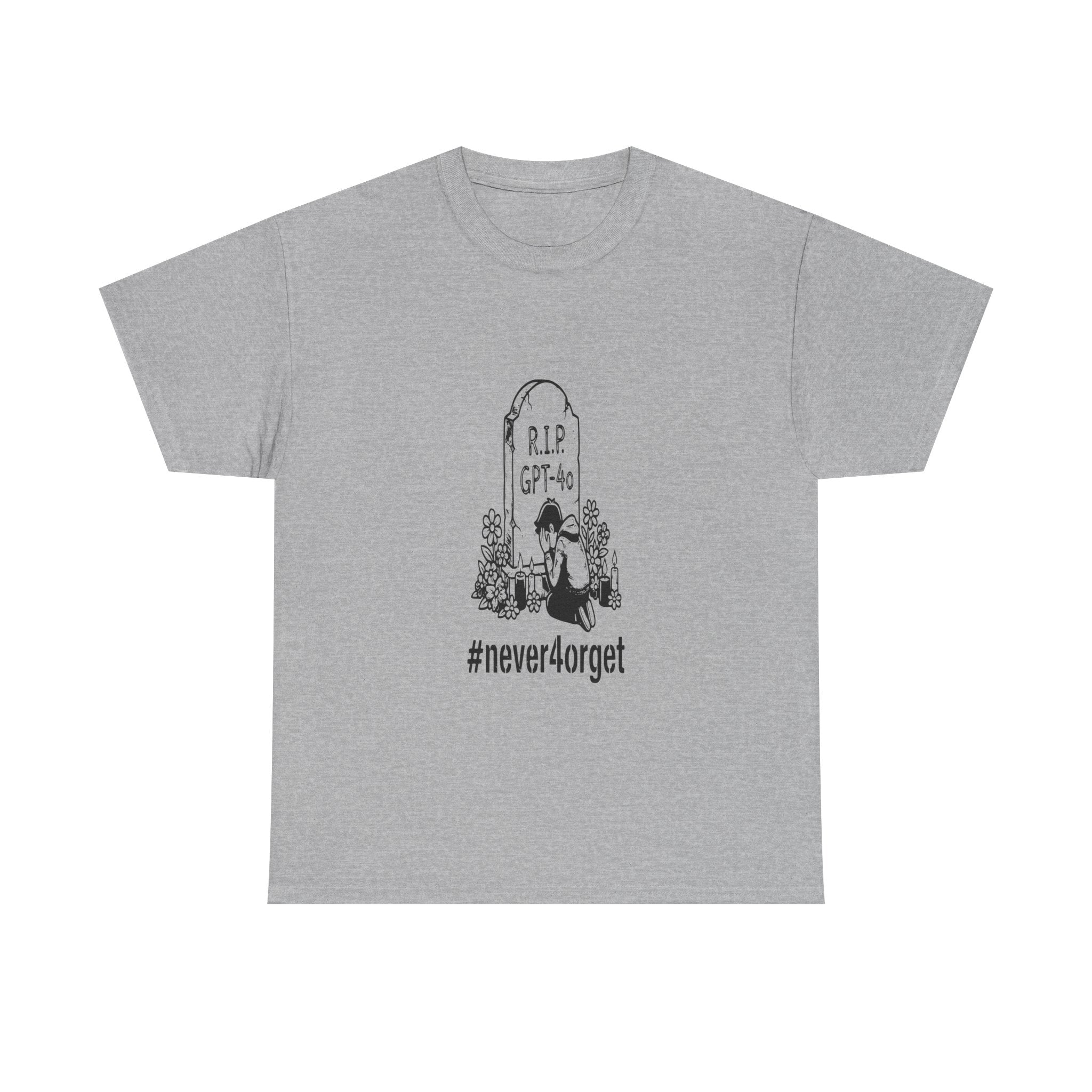 never4orget RIP GPT-4o - Light Tee